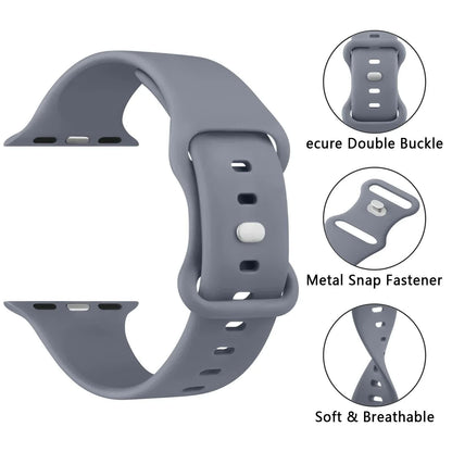 Soft Silicone Band for Compatible with Apple Watch Series 8 7 6 5 4 3 SE and Ultra, Apple, Smoky Purple, 38mm 40mm 41mm 42mm 44mm 45mm 49mm