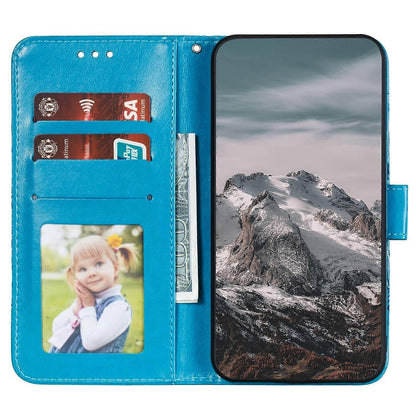 Compatible with Samsung Galaxy A56 5G Case with Multicolor Mandala Embossed PU Leather Wallet Cover - Blue