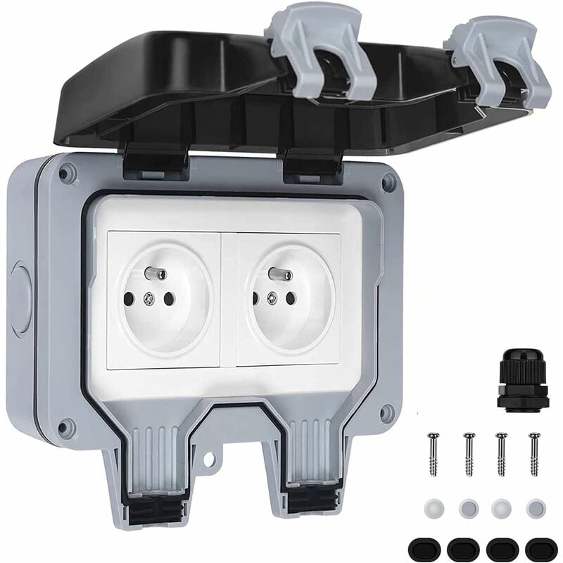 Outdoor IP66 Waterproof Double Power Socket 16A