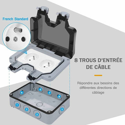 Outdoor IP66 Waterproof Double Power Socket 16A