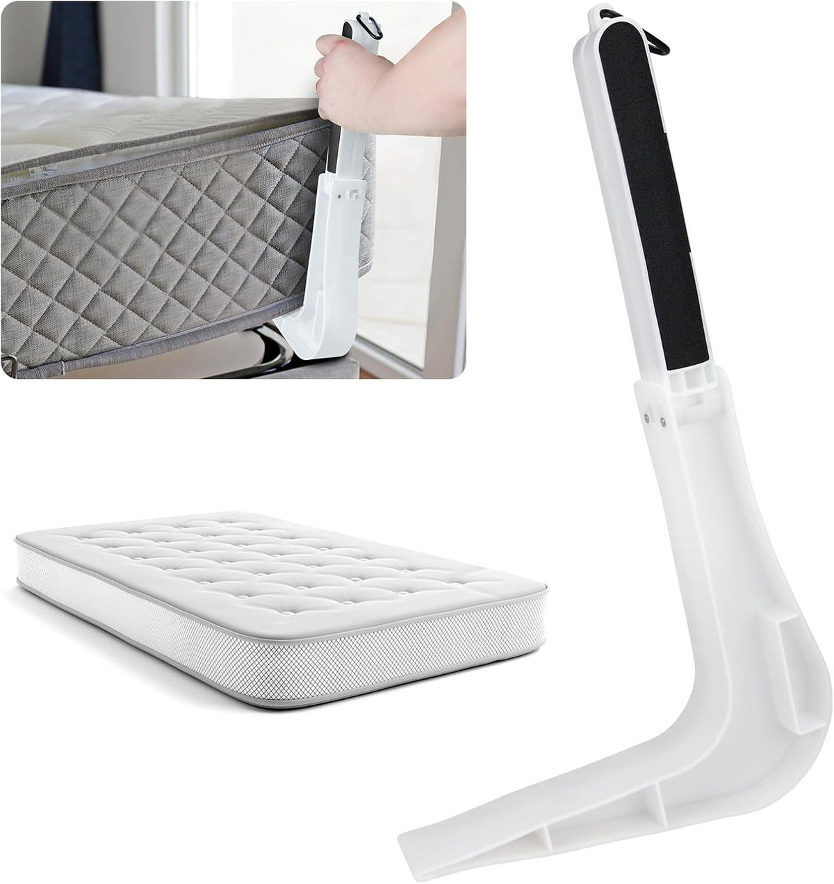 Industrial Grade Mattress Lifter Mattress Lifting Solution & Long Lasting Tool For Stress Frees Bed Making ABS Under Mattress Elevator Mattress Tucking Tool Senior Friendly Bed Making Time Bed