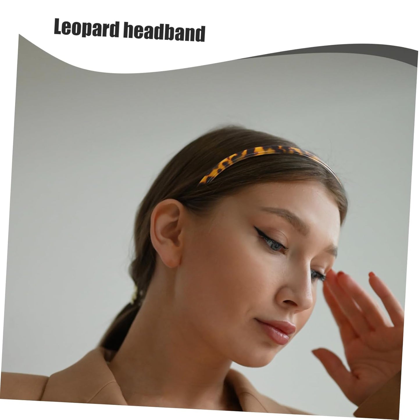 Healifty Leopard Print Thin Headband for Women Stylish Hair Decoration Flexible Fit Party Hairband for Hair and Everyday Wear
