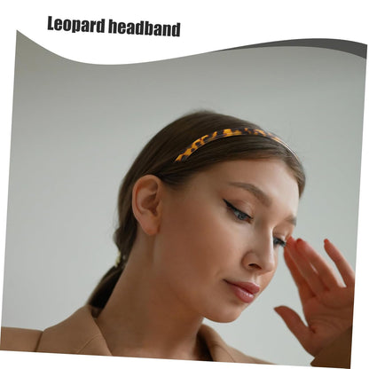 Healifty Leopard Print Thin Headband for Women Stylish Hair Decoration Flexible Fit Party Hairband for Hair and Everyday Wear