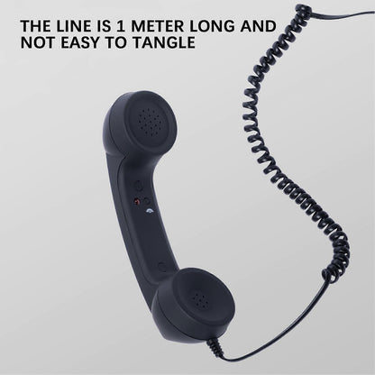 Compatible with iPhone Android USB-C Retro Telephone Handset Red