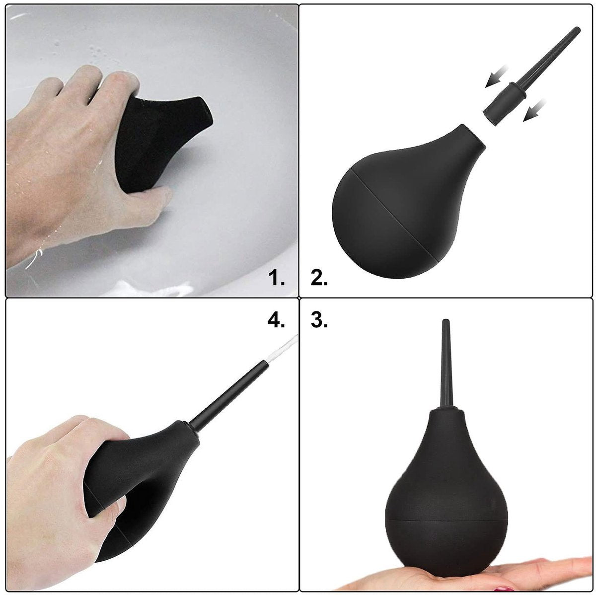 Bubble Enema Shower for Men and Women - Reusable - Clean Silicone Nozzle - Shower - Safe and Comfortable
