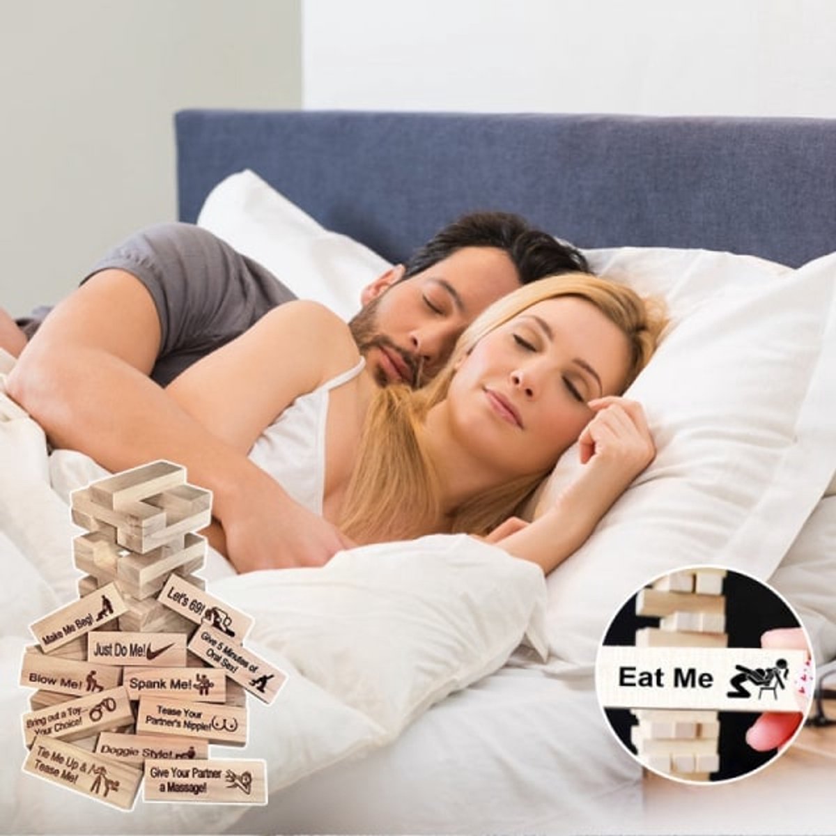 Romantic Couple Games - Jenga Tower Game - Erotic Jenga Game - Jenga for Couples - Jenga Game for Valentine's Day - Gift for an Adult Couple's Night - Valentine's Day Gift