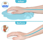 Mouse Pad - Mouse Pad with Wrist Rest - Ergonomic Mouse Pad - Mouse Pad with Leather Surface, Suitable for Computers, Laptops, Office, Home and Travel, with Non-Slip Bottom - Blue