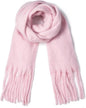Scarf - Women's Winter Scarf - Warm and Thick Knitted Checked Scarf - Blanket Scarf - Stylish Gift - A Gift for Her (Pink)