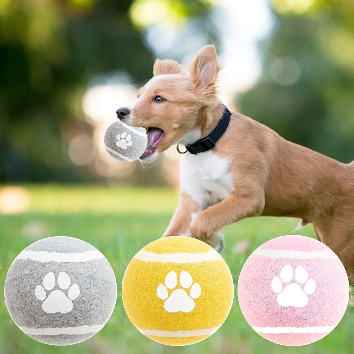 Dog Toys - 3-pack - Dog Puzzle - Interactive - sturdy elastic felt dog balls for retrieving - interactive dog toy