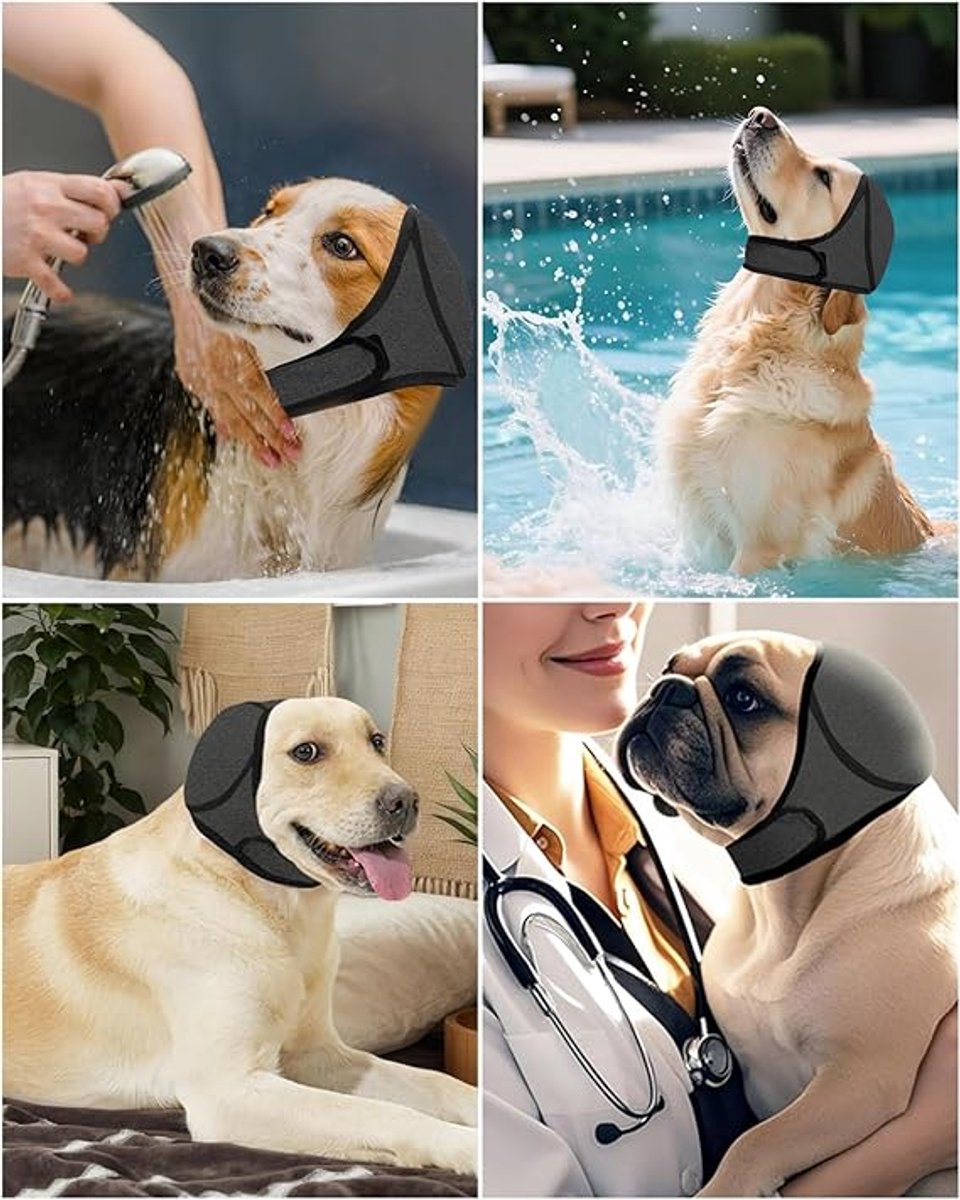 Dog Earmuffs - Noise-Reducing Earmuffs - Comfortable Headband - Shock Resistant - Lightning Protection - Waterproof - M