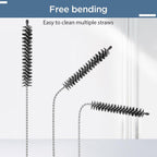 10-Piece Bottle Brush - Cleaning Brush Set - for pipes, keyboards, test tubes, kettle spouts, sinks, bottles and coffee makers
