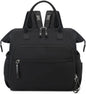 Convertible Diaper Bag - Wide Opening - 14 Pockets - Stylish - Baby Changing Bag - with Stroller Buckle - Diaper Bag - Waterproof (Black)