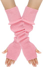 Arm Sleeves - Women's Long Fingerless Knitted Y2K Arm Sleeves - (Pink)