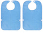 2-Pack - Stain-Resistant Feeding Bibs - Adjustable - Elderly Care Bibs - Light Blue
