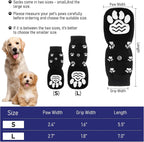 Dog Shoes - Dog Shoe Paw Pads - Non-slip Dog Socks 4-Piece Set - Dog Socks with Adjustable Shoulder Straps - Cotton Dog Socks Suitable for Small and Large Dogs - Waterproof - Non-slip - Dog Shoes (L)