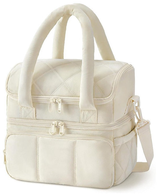 Cooler Bags - Lunch Bag - Handle Strap - Cooler Bag - Lunch Bag - Insulated Cooler Bag - Picnic Bag - Suitable for work, office, travel and picnics（Beige）