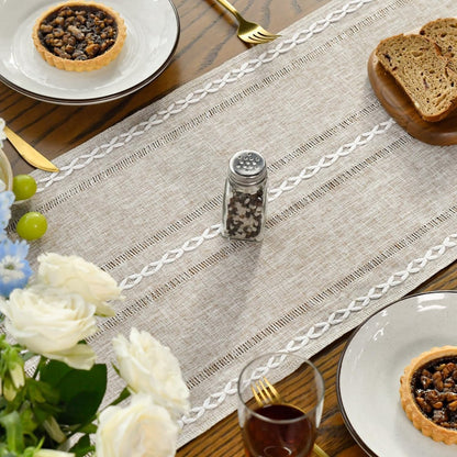 Table Runner - Christmas Table Runner - Fabric Table Runner - Cotton Table Runner - Washable Cotton Table Runner - Suitable for Family Table Decoration, Wedding Decoration, Party Decoration (33cm*220cm)