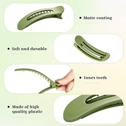 9-pack flat hair clips for women, flat claw clips for girls, suitable for thick and fine hair, 3 sizes, crocodile leather hair clips, matte hair clips, non-slip, French hair accessories