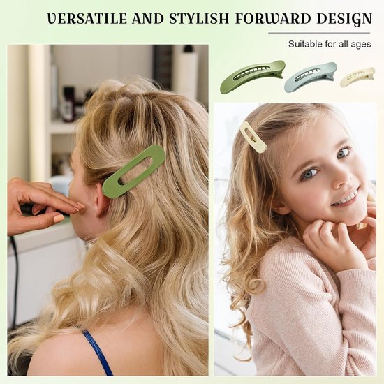 9-pack flat hair clips for women, flat claw clips for girls, suitable for thick and fine hair, 3 sizes, crocodile leather hair clips, matte hair clips, non-slip, French hair accessories
