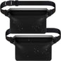 Waterproof Triple Zipper Waist Pack & Touchscreen Phone Case – 2-Piece Set – Ideal for Beach, Cruise, Swimming, Kayaking & Outdoor Activities（Black）