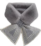 Women's Scarf - Women's Winter Scarf - Thick - Warm - Short Scarves - Plush Cross Scarves - Neck Scarves - Ultra Soft - 75x10 cm - Gray
