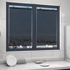 No-Drill Roller Blinds with 3 Suction Cups - Blackout Curtains, Temporary Cover-Up Curtains for Home, Bedroom and Car (Black, 45*124cm)