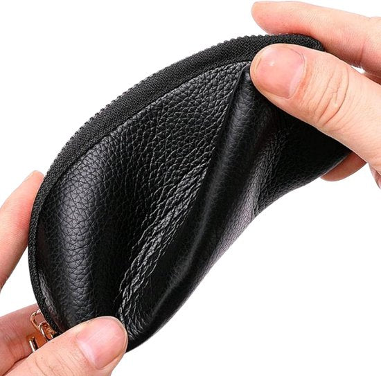 Mini Keychain Pouch/Coin Holder - Key Holder, Coin Organizer, Wallet for Women and Men, Keychain Protector (Black)