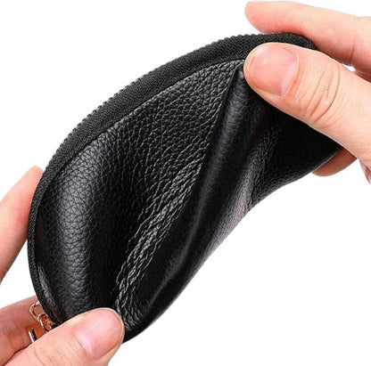 Mini Keychain Pouch/Coin Holder - Key Holder, Coin Organizer, Wallet for Women and Men, Keychain Protector (Black)