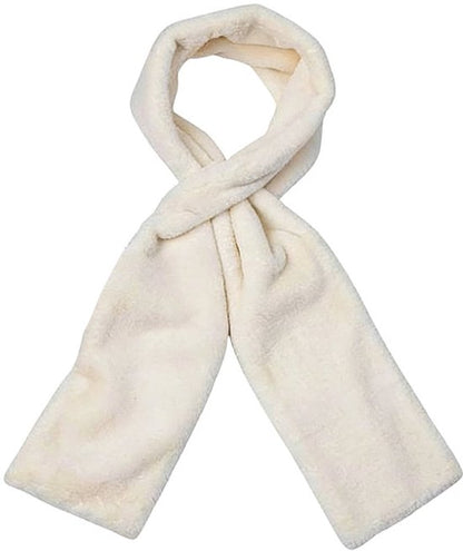 Scarf with Concealed Zipper Pocket - Secure Storage Pocket for Keys & Cards - Downy Soft & Warm - White