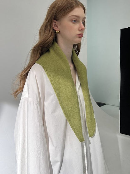 Triangular Knitted Scarf - Soft Acrylic Fabric - As a Scarf, Shawl or Blanket - In Solid Colors - Khaki