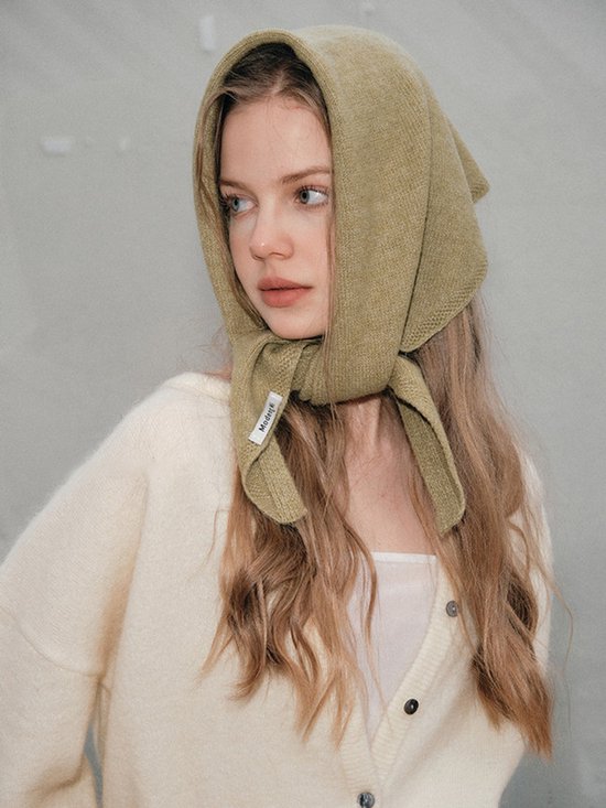 Triangular Knitted Scarf - Soft Acrylic Fabric - As a Scarf, Shawl or Blanket - In Solid Colors - Pink