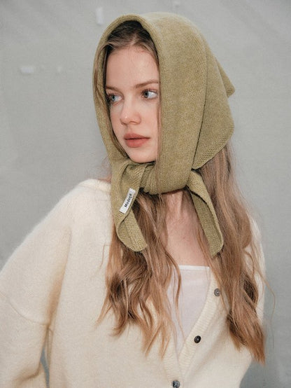 Triangular Knitted Scarf - Soft Acrylic Fabric - As a Scarf, Shawl or Blanket - In Solid Colors - Pink