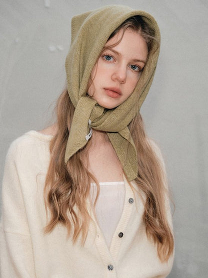 Triangular Knitted Scarf - Soft Acrylic Fabric - As a Scarf, Shawl or Blanket - In Solid Colors - Pink
