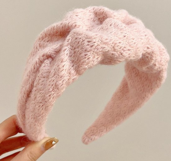 Headband - Set of Two - Retro Style with Ruffles - Elegant and Stylish Headband for Women - Suitable for Parties, Daily Wear and Special Occasions (White + Pink)