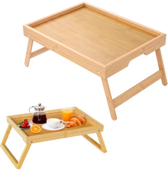 Folding table - Camping table - Portable folding table - Can be used as a dining table, TV table, laptop table, snack table, sofa table or work table - Natural wood color