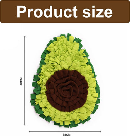 Snuffle Mat - Avocado Design with Foldable - For Dogs and Cats - Green Training Mat - Pet Activity