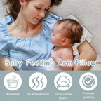 Nursing Pillow - For Breast and Bottle Feeding - Adjustable Height - Suitable for Crib and Bed - Washable Cover - 100% Cotton - Universal Size