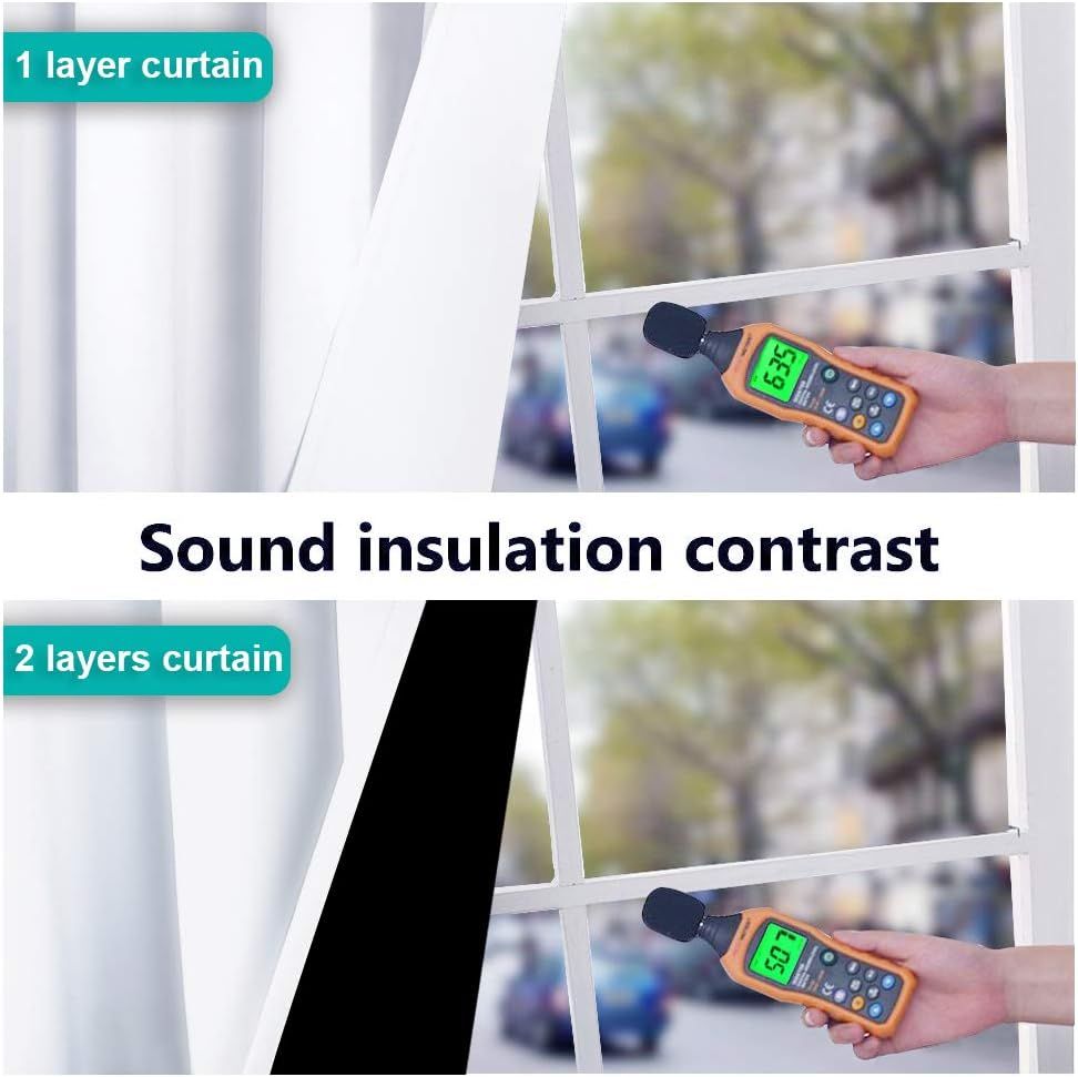 100% Blackout Lined Curtain, Single Thermal Insulated Window Drape for Kitchen and Bedroom, White, 132 x 160 cm