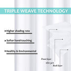 100% Blackout Lined Curtain, Single Thermal Insulated Window Drape for Kitchen and Bedroom, White, 132 x 160 cm