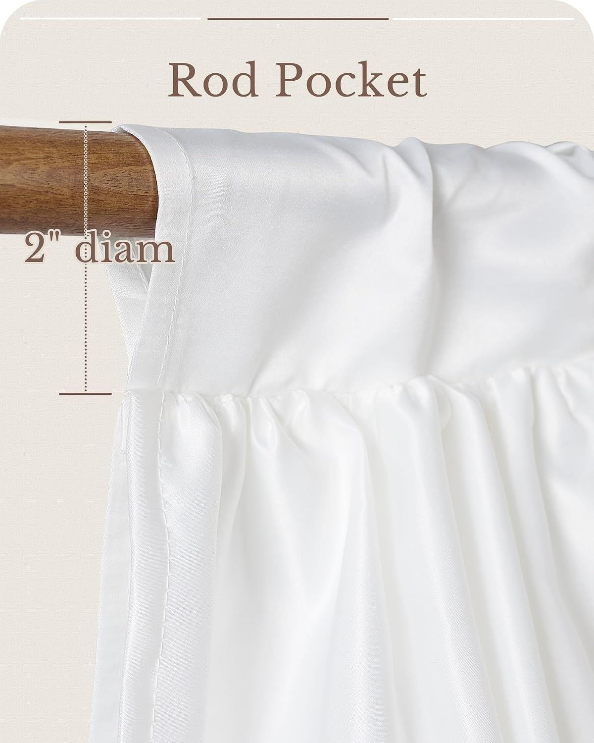 Farmhouse Ruffled Valance Curtain, Rod Pocket Three-Tier Window Treatment for Kitchen, Bathroom and Cabinet Decor, White, 132 x 46 cm