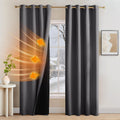 2 Pack Soundproof Blackout Thermal Curtains, Noise-Reducing Lined Drapes for Bedroom and Light Blocking, Grey, 132 x 213 cm