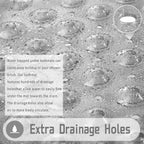 Square Non-Slip Shower Mat with Suction Cups and Drain Holes, Soft Machine-Washable Bathtub Mat for Shower Stalls, Clear Grey, 53.3 x 53 cm
