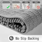 Bathroom Rugs Sets, Extra Soft Thick Chenille Bath Mat and U-Shaped Toilet Rug, Non-Slip Absorbent Water Shower Rug for Bathroom Floor