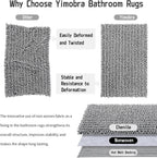 Bathroom Rugs Sets, Extra Soft Thick Chenille Bath Mat and U-Shaped Toilet Rug, Non-Slip Absorbent Water Shower Rug for Bathroom Floor