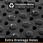 Shower Stall Mat Non-Slip, Soft Square Bath Mat for Shower with Suction Cups and Drain Holes, Stall Floor Mats for Bathroom, Machine Washable