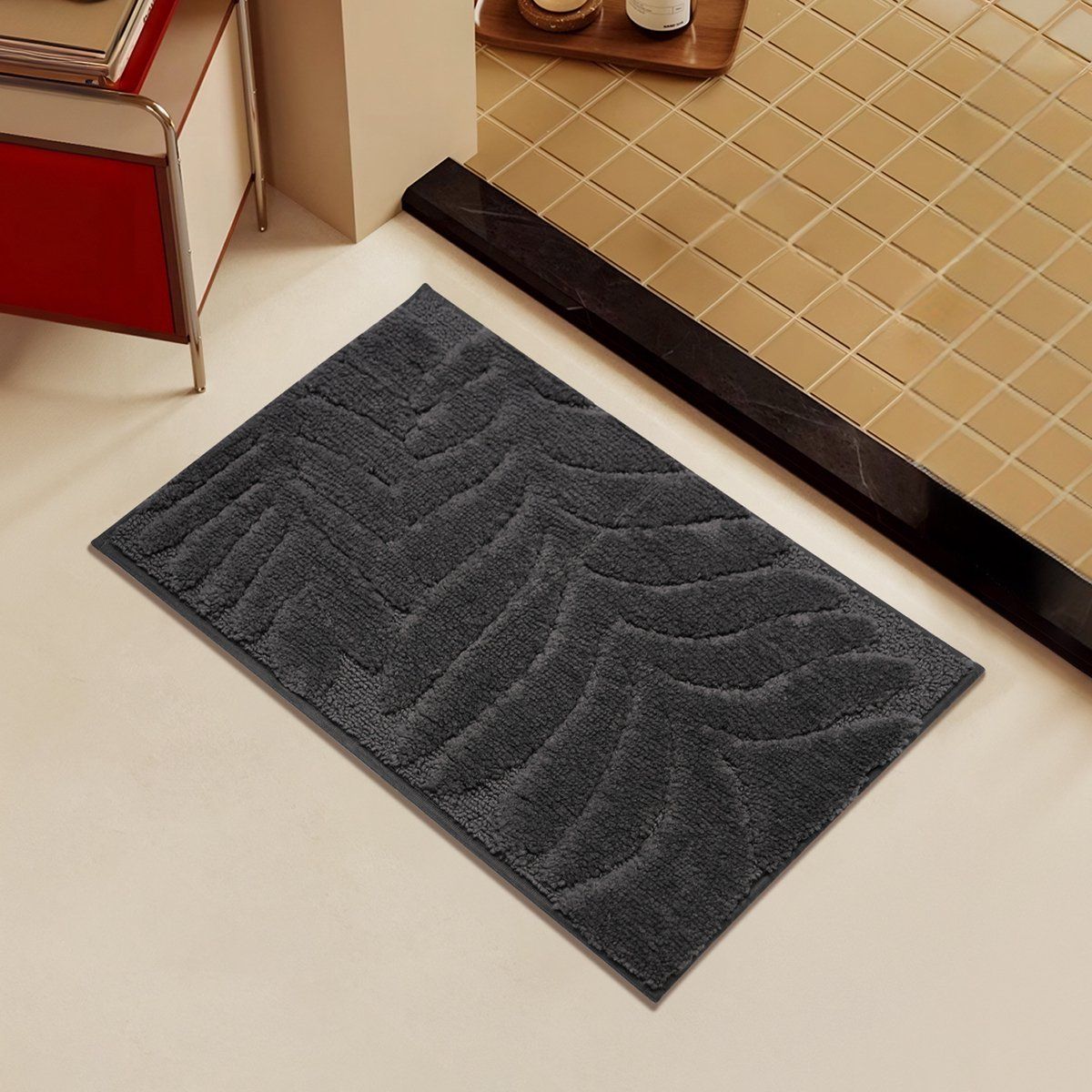 Rug, Carpet, Living room carpet, Indoor rug, Anti-slip underlay, for Daily Pet Care and Home Use, 40 x 60 cm, Grey
