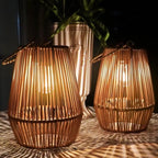 2 Pieces Woven Solar LED Hanging Garden Lights, Hand Woven Waterproof Tree Pendant Lamps for Patio, Yard and Outdoor Decor