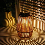 2 Pieces Woven Solar LED Hanging Garden Lights, Hand Woven Waterproof Tree Pendant Lamps for Patio, Yard and Outdoor Decor