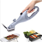 Steam Grill Cleaning Brush, 360-Degree Stainless Steel Bristle Cleaner for BBQ Grates, Gas and Charcoal Grills, Grey
