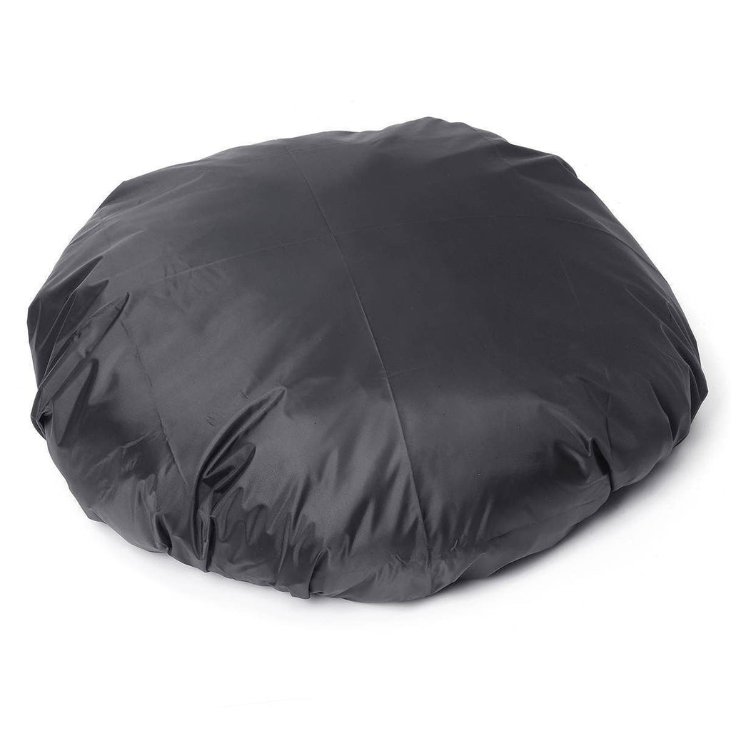 1 Piece Waterproof Round Barbecue grill cover, UV-Resistant Outdoor Patio and Backyard Protector with Drawstring, Black, 112 cm